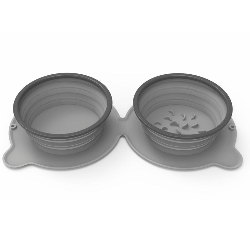 Portable Foldable Double Pet Bowl