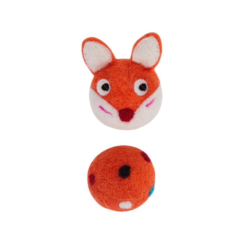 Interactive Felt Cat Toy Ball