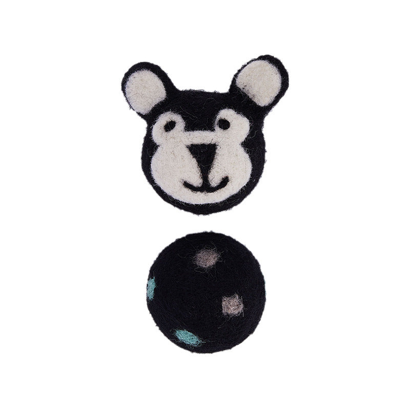Interactive Felt Cat Toy Ball