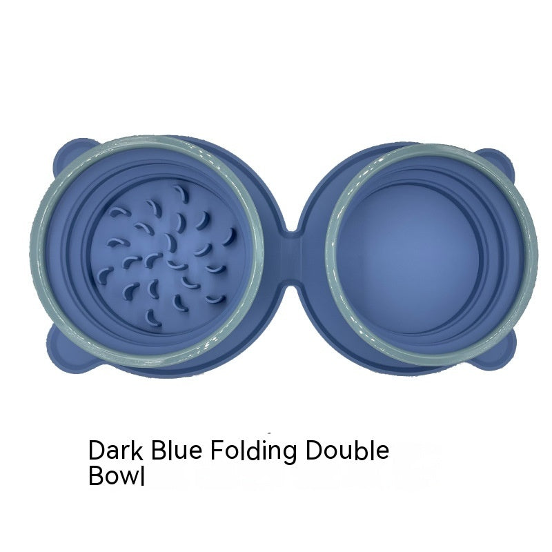 Portable Foldable Double Pet Bowl