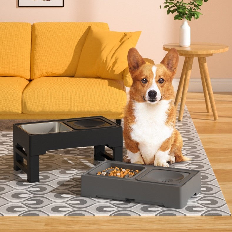 Elevated Double Dog Bowls with Adjustable Stand